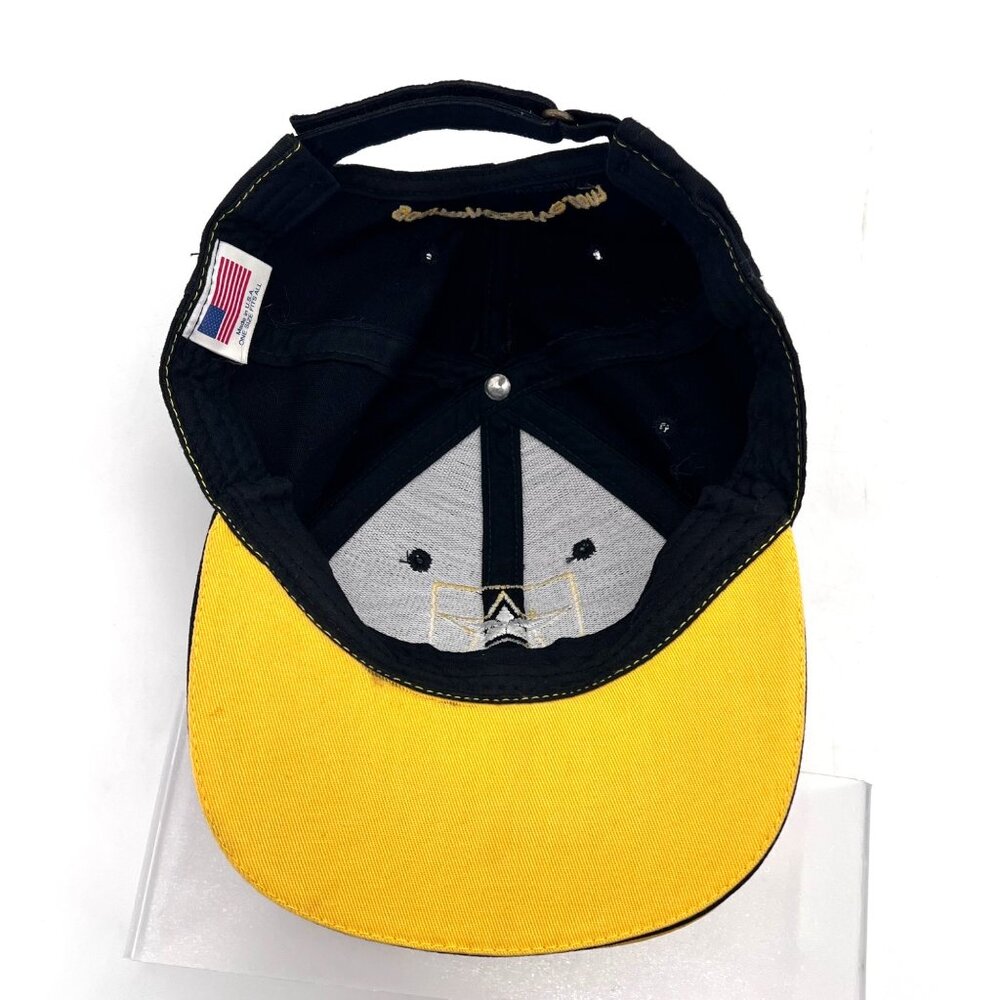 US Army Black & Yellow Baseball Cap Hat Army Strong Army Reserve Made in USA - Picture 10 of 12